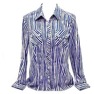 Notations Blue & White Button Down Shirt Size S